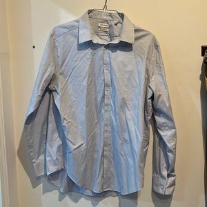 Calvin Klein Blue and White Button Up